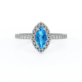 Bague entourage topaze et diamant Promets Moi - 2