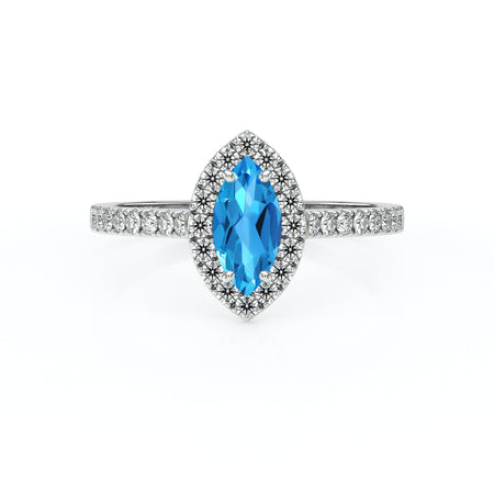 Bague entourage topaze et diamant Promets Moi - 2