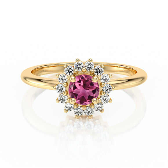 Bague entourage tourmaline et diamant Coup de Foudre - 4