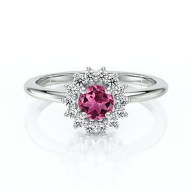 Bague entourage tourmaline et diamant Coup de Foudre - 4