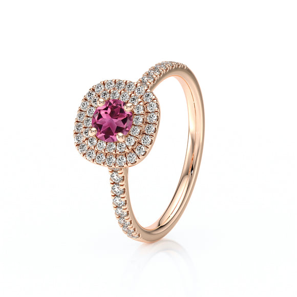 Bague entourage tourmaline diamant Coup de Foudre - 7