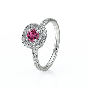 Bague entourage tourmaline diamant Coup de Foudre - 7