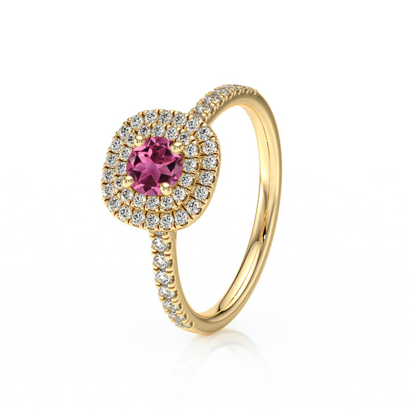 Bague entourage tourmaline diamant Coup de Foudre - 7