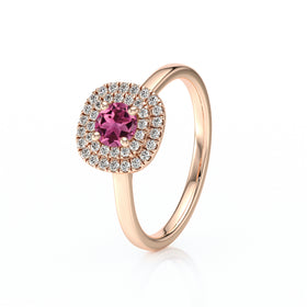 Bague entourage tourmaline diamant Coup de Foudre - 8