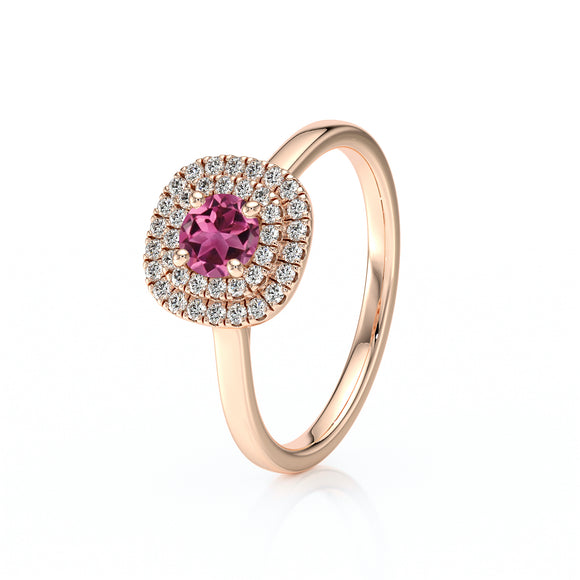 Bague entourage tourmaline diamant Coup de Foudre - 8