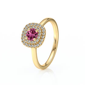 Bague entourage tourmaline diamant Coup de Foudre - 8