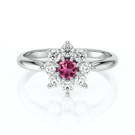 Bague entourage tourmaline et diamant Marguerite - 1