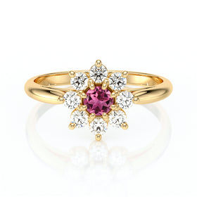 Bague entourage tourmaline et diamant Marguerite - 1