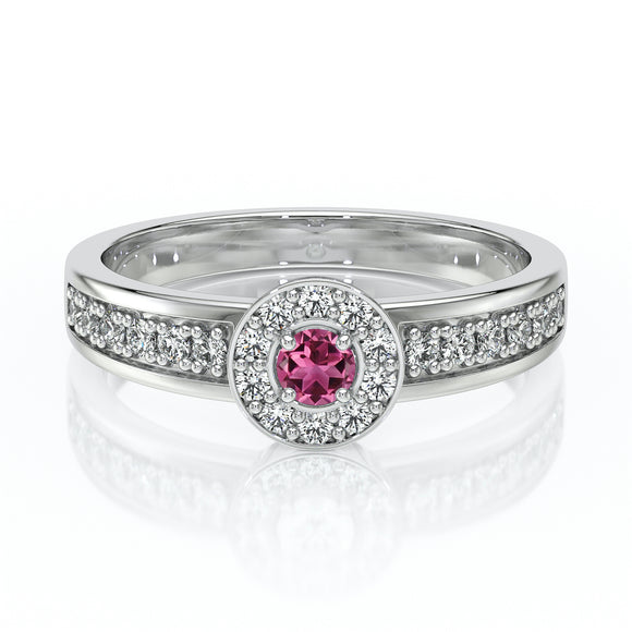 Bague entourage tourmaline et diamant Pour la Vie - 3