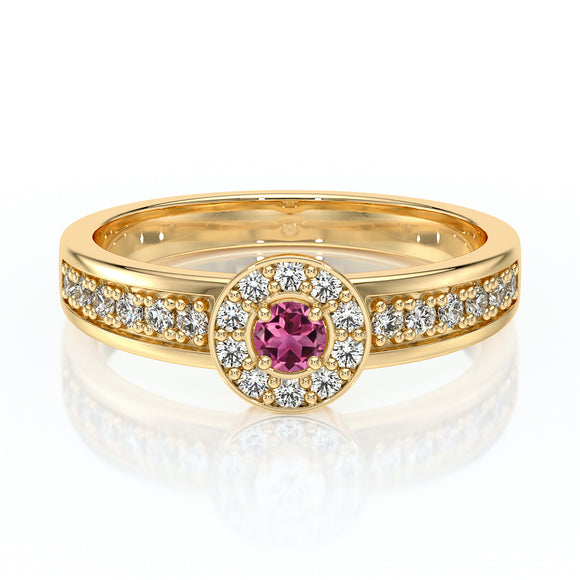 Bague entourage tourmaline et diamant Pour la Vie - 3