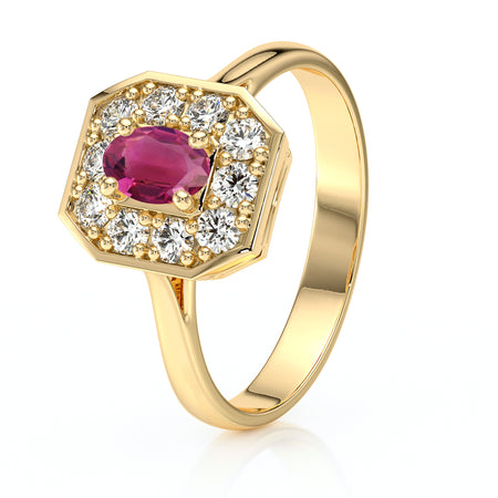 Bague entourage tourmaline et diamant Pour la Vie - 5