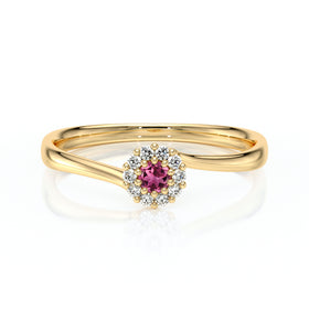 Bague entourage tourmaline et diamant Pour la Vie - 6