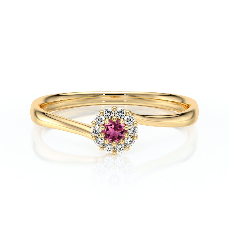 Bague entourage tourmaline et diamant Pour la Vie - 6