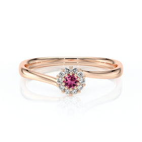 Bague entourage tourmaline et diamant Pour la Vie - 6