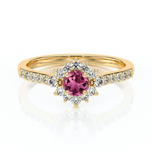 Bague entourage tourmaline et diamant Pour la Vie - 8