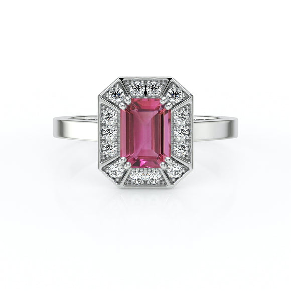 Bague entourage tourmaline et diamant Coup de Foudre - 11