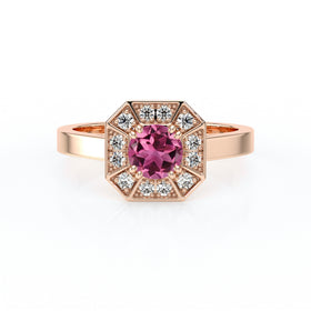 Bague entourage tourmaline et diamant Coup de Foudre - 12