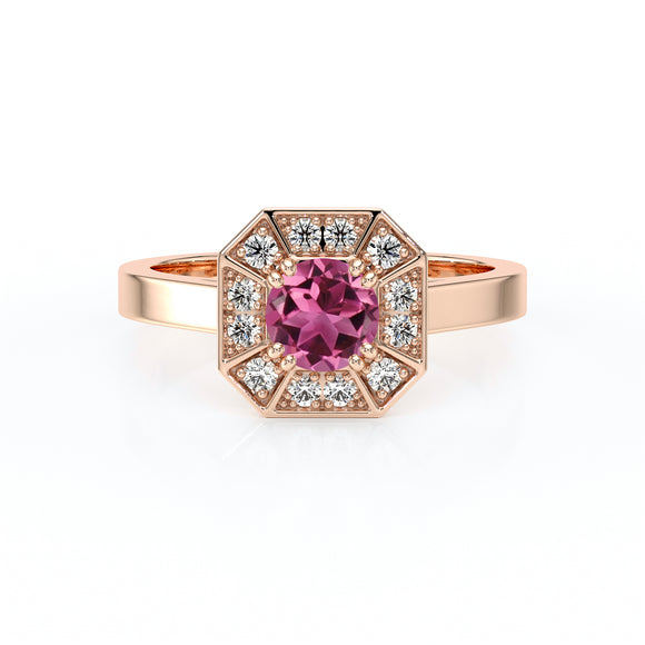 Bague entourage tourmaline et diamant Coup de Foudre - 12