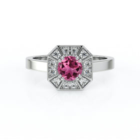 Bague entourage tourmaline et diamant Coup de Foudre - 12