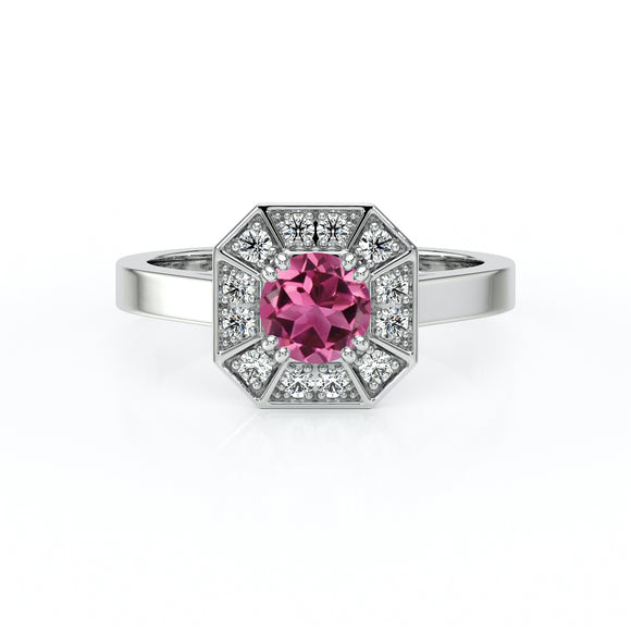 Bague entourage tourmaline et diamant Coup de Foudre - 12
