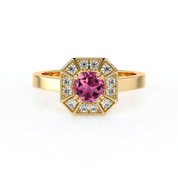 Bague entourage tourmaline et diamant Coup de Foudre - 12