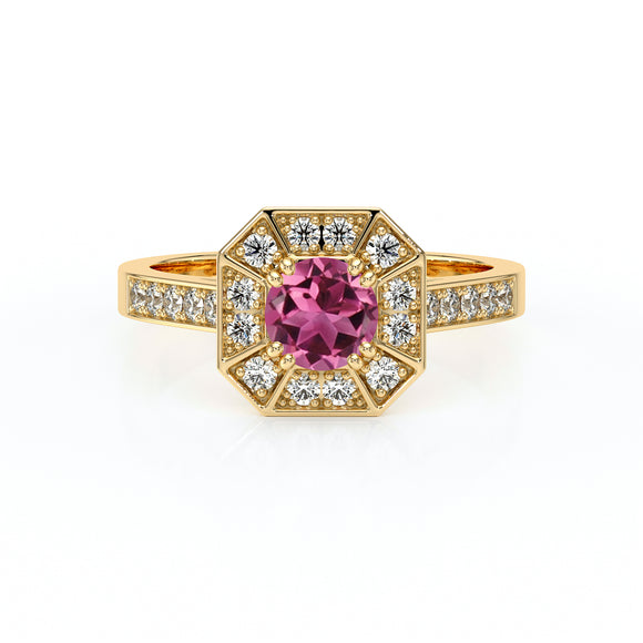 Bague entourage tourmaline et diamant Coup de Foudre - 13