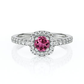 Bague entourage tourmaline et diamant Coup de Foudre - 1