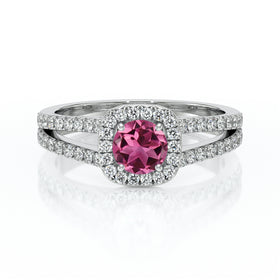 Bague entourage tourmaline et diamant Coup de Foudre - 2