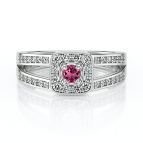 Bague entourage tourmaline et diamant Coup de Foudre - 3