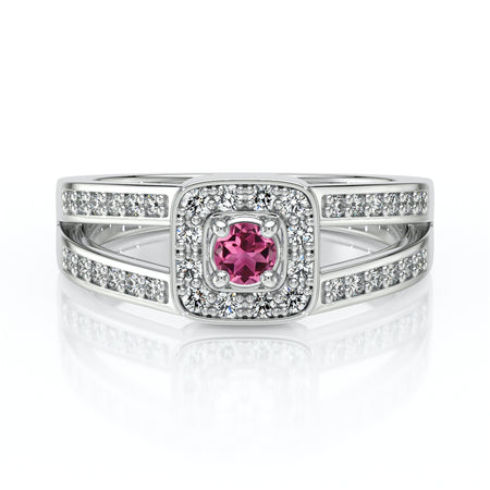 Bague entourage tourmaline et diamant Coup de Foudre - 3