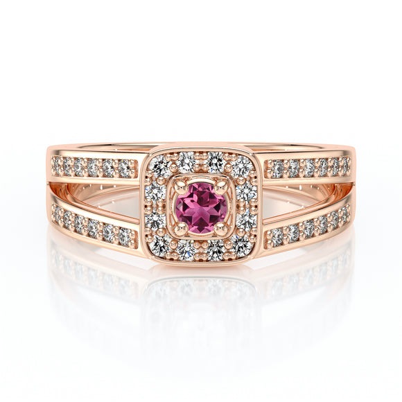 Bague entourage tourmaline et diamant Coup de Foudre - 3