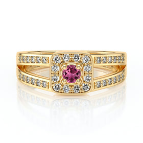 Bague entourage tourmaline et diamant Coup de Foudre - 3
