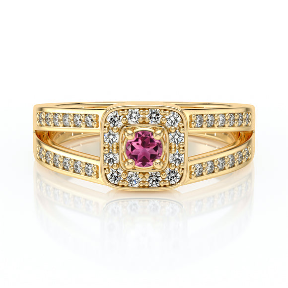 Bague entourage tourmaline et diamant Coup de Foudre - 3