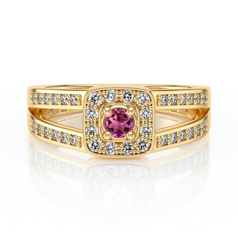 Bague entourage tourmaline et diamant Coup de Foudre - 3