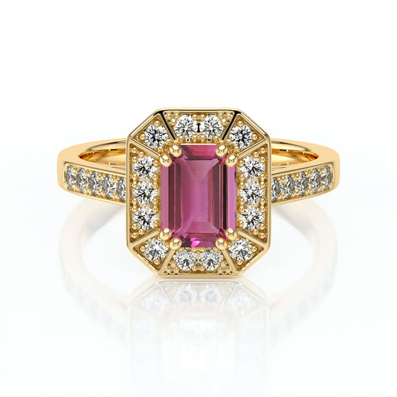 Bague entourage tourmaline et diamant Coup de Foudre - 6