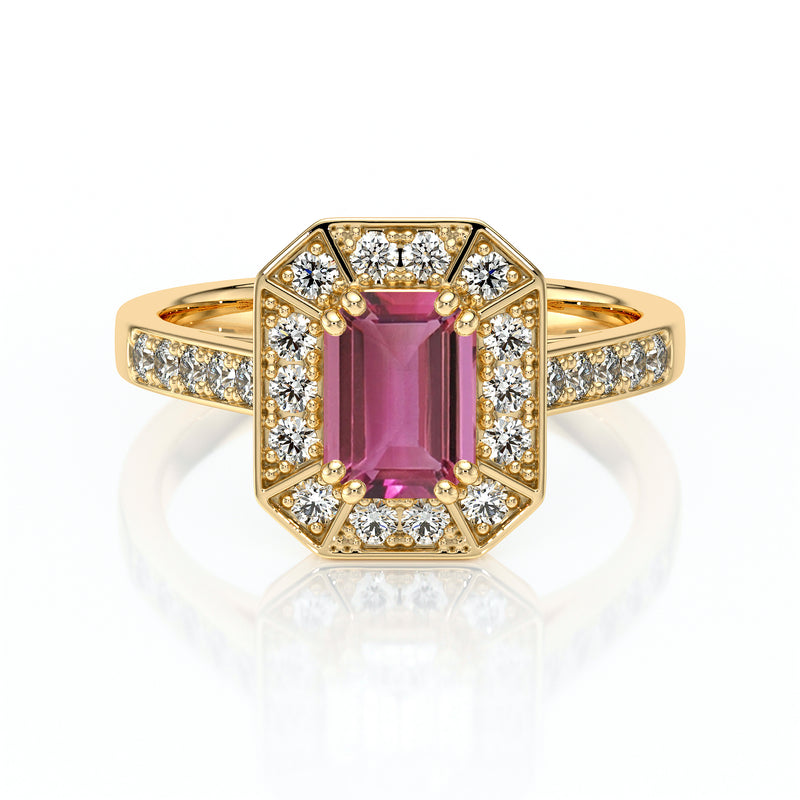Bague entourage tourmaline et diamant Coup de Foudre - 6