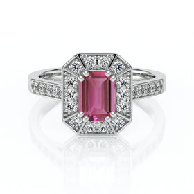 Bague entourage tourmaline et diamant Coup de Foudre - 6