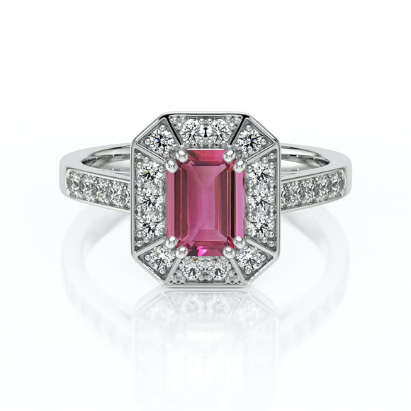 Bague entourage tourmaline et diamant Coup de Foudre - 6