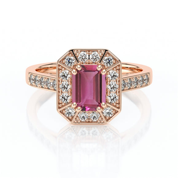Bague entourage tourmaline et diamant Coup de Foudre - 6