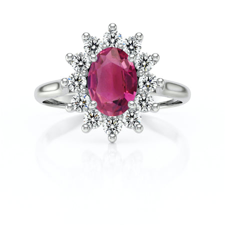 Bague entourage tourmaline et diamant Pompadour