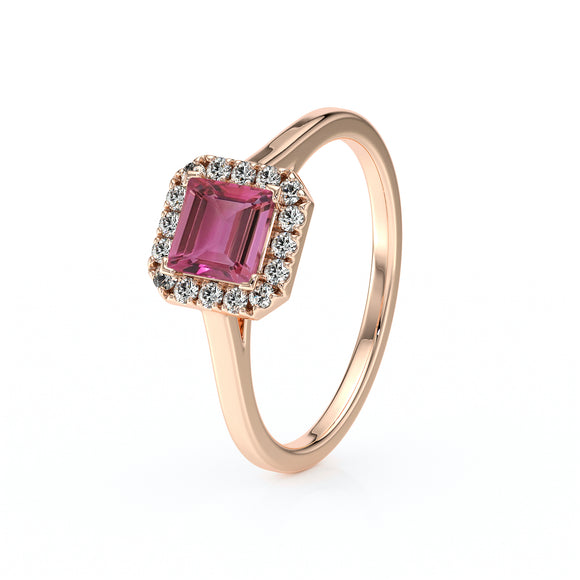 Bague entourage tourmaline et diamant Promets Moi - 11