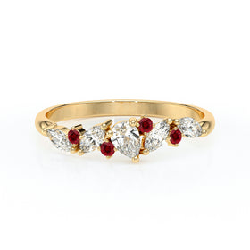 Bague rubis et diamant Florale - 1