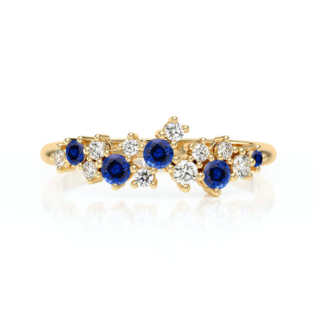 Bague saphir et diamant Florale - 4