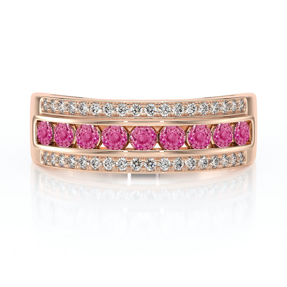 Bague saphir rose diamant Illumine Moi - 6