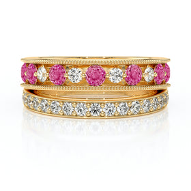 Bague saphir rose diamant Illumine Moi - 7
