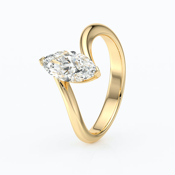 Bague solitaire diamant Clair de Lune - 3