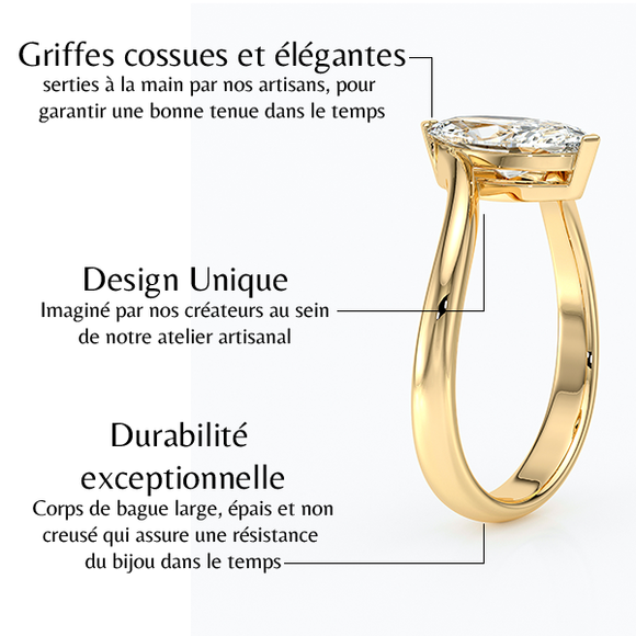 Bague solitaire diamant Clair de Lune - 3