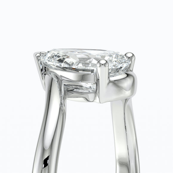 Bague solitaire diamant Clair de Lune - 4