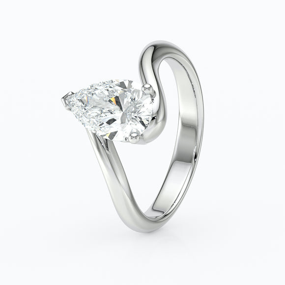 Bague solitaire diamant Clair de Lune - 4