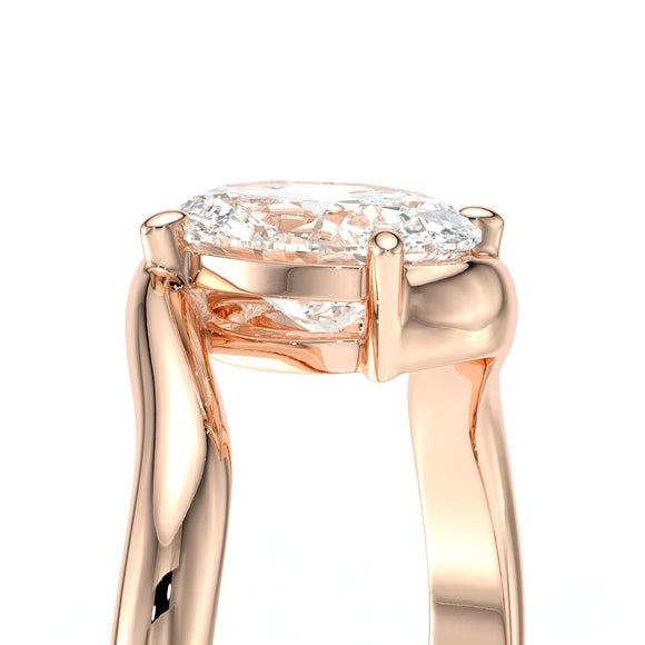 Bague solitaire diamant Clair de Lune - 5